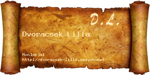 Dvoracsek Lilla névjegykártya